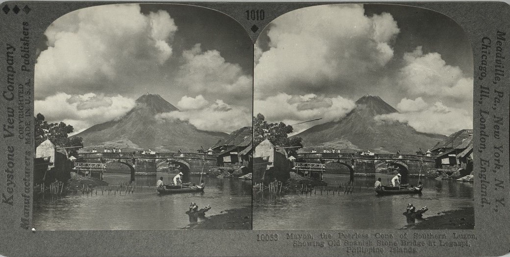 Mayon, the Peerless Cone of Southern Luzon, Showing Old Spanish Stone Bridge at Legaspi, P. I.