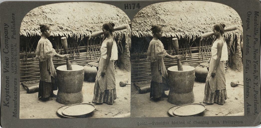 Primitive Method of Cleaning Rice, Philippines.