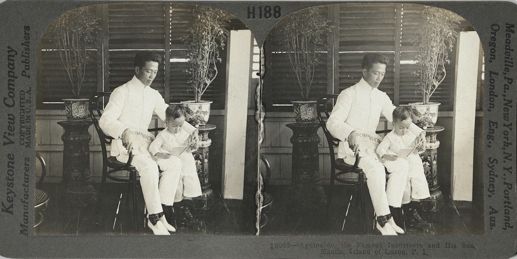 Aguinaldo, the Famous Insurrecto, and His Son, Manila, Island of Luzon, P. I.