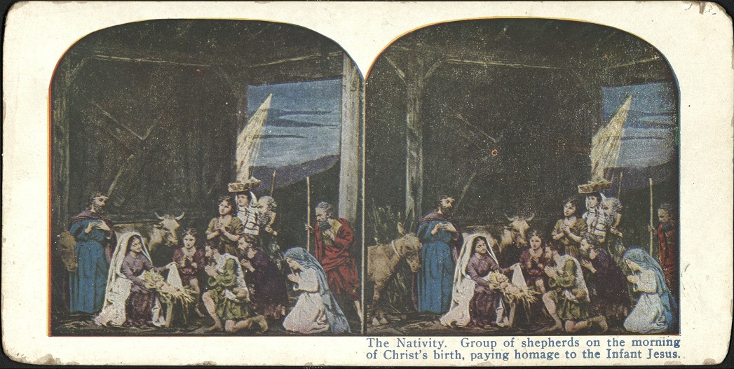 The Nativity. Group of shepherds on the morning of Christ’s birth, paying homage to the Infant Jesus.