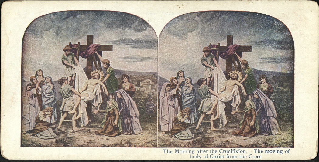 The Morning after the Crucifixion. The moving of body of Christ from the Cross.